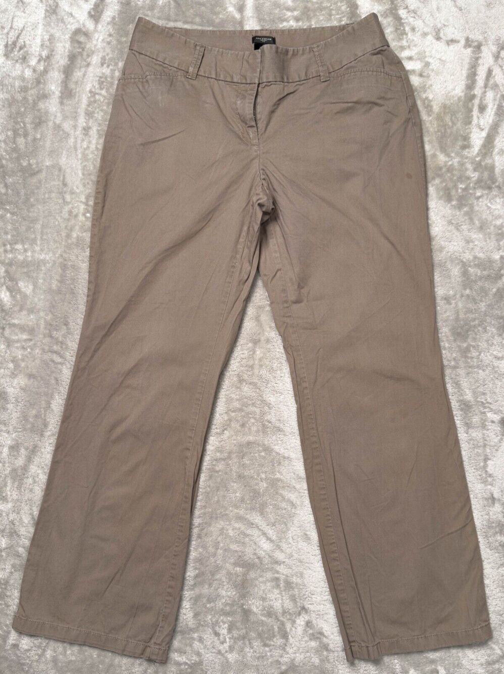 Ann Taylor Brown Twill Curvy Fit Straight Leg Dress Pants Womens Size 10 Y2K